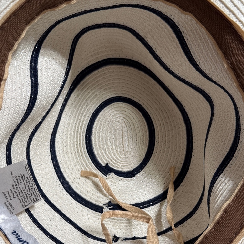 Tommy Bahama Striped White and Navy/Black Sun Hat NWOT - Picture 4 of 9
